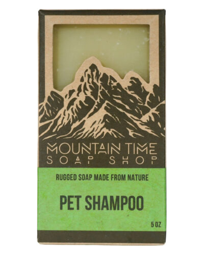 Pet shampoo from Mountain Time Soap.