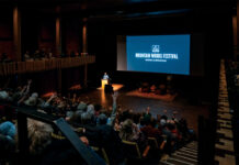 Crowd attends an event at Mountain Words Festival.