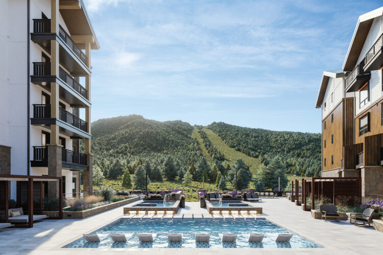 Outdoor pool at Kindred Resort.