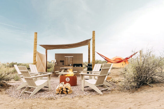 Outdoor kitchen area at Ramble Camp.
