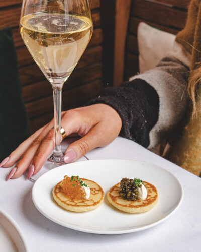 Caviar bites at Soupçon.