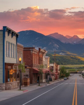 Lyons&rsquo; historic Main Street sits where the foothills begin.