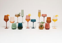 Assortment of colorful glassware from Saludi Glassware.