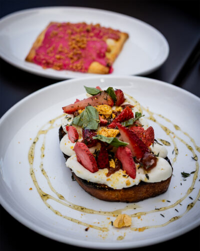 A loaded brunch toast and house-made pop-tart from Paperboy Denver.