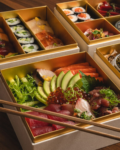 Sushi boxes from Uchiko.