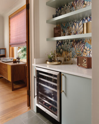 Coffee bar in the Denver Square home designed by Atelier.