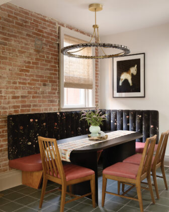 Breakfast nook in the Denver Square home designed by Atelier.