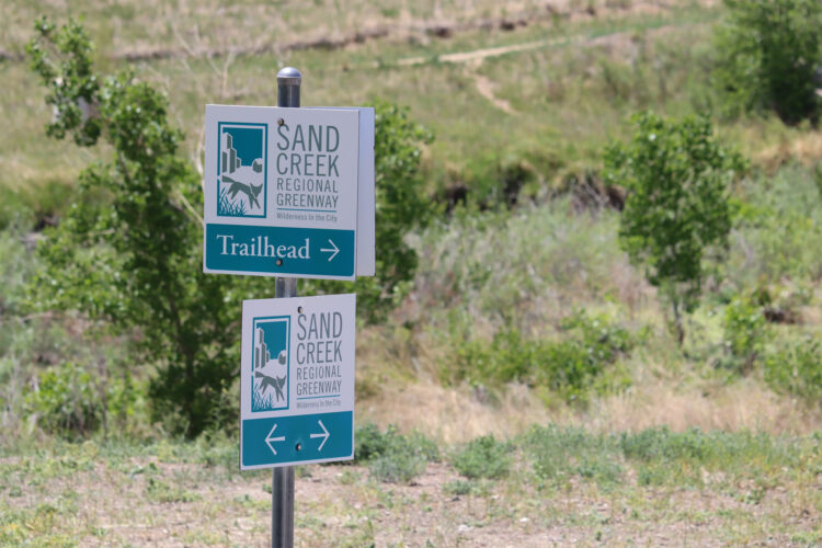 Bike path trail sign.