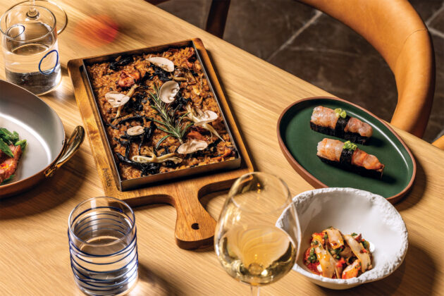 Dishes from Casa Juani spread across a table.