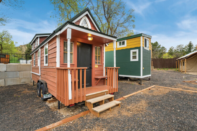 Exterior of the tiny cabins at Riverside Colorado.
