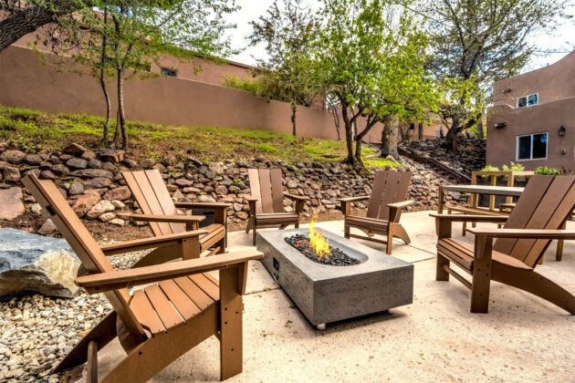 Fire pit at The Outrider Hotel.