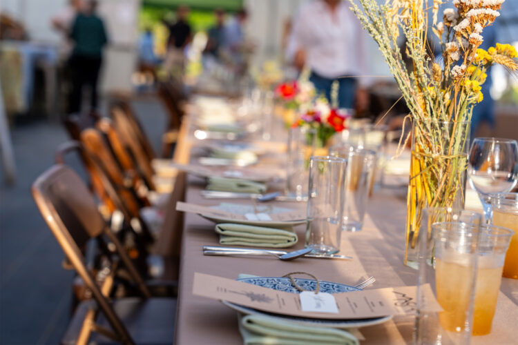 Table set ready for dining at Freehand Provisions.