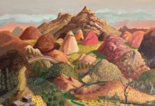 Evan Forrest Mann, "Gathering Mountains," 2025. Oil on panel. 16 × 20 inches.