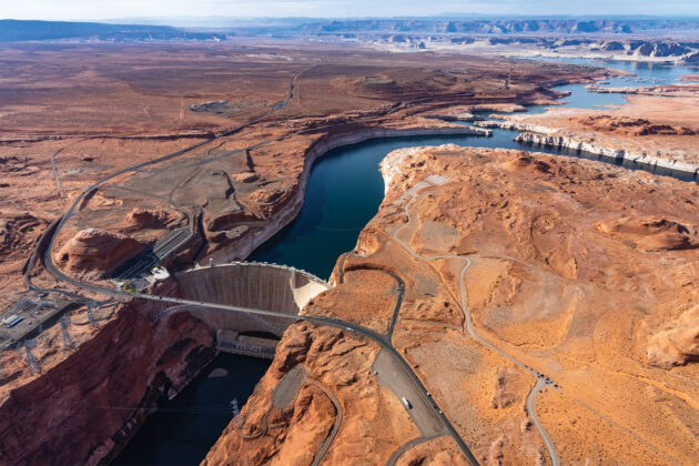 Aerial shot of the Colorado River.