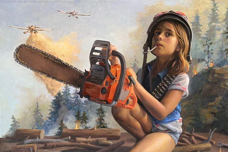 "62 Lbs. of Prevention" painting by Denise Dambrackas.