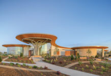 Anythink Nature Library Goes Beyond Books Anythink Nature Library in Thornton with sweeping curved roofs and branching entrance columns.